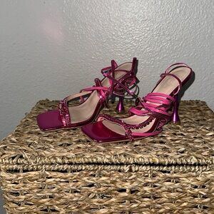Pink strappy sandals